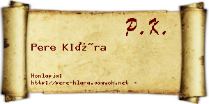 Pere Klára névjegykártya