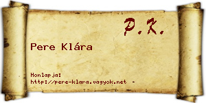 Pere Klára névjegykártya